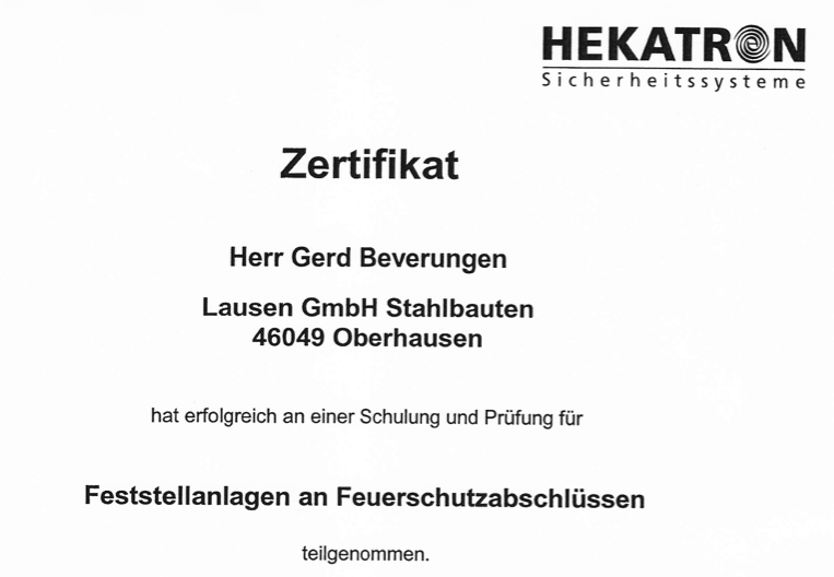 Hekatron-Zertifikat